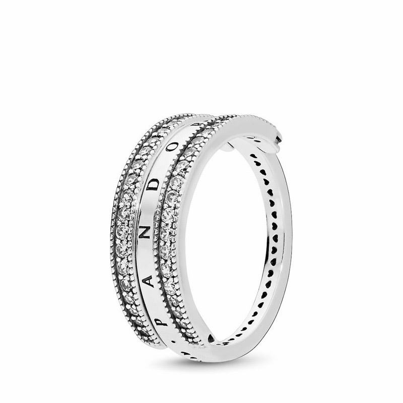 Flipping Hearts of PANDORA Stackable Ring Silver Egypt HX8029371